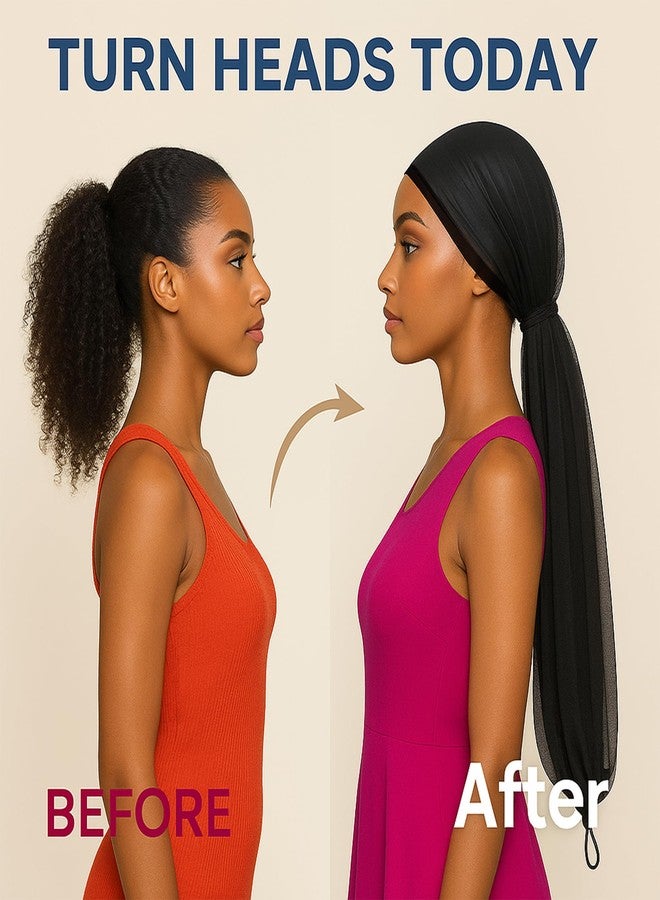 Celmuron Hair Weave Sleeve for Locs – 28Inch Black Breathable Stretch Mesh Protective Hair Sleeve Cover for Locs, Braids & Twists - Image 2